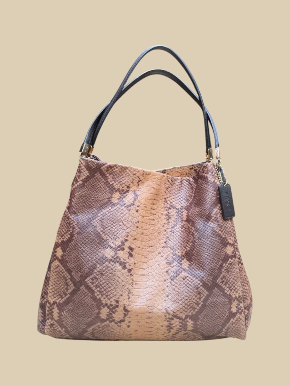 Coach Python Snakeskin Embossed Genuine Leather Phoebe Bag